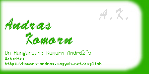 andras komorn business card